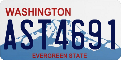WA license plate AST4691