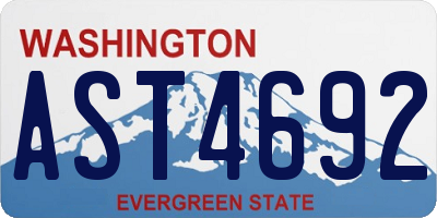 WA license plate AST4692
