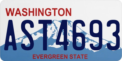 WA license plate AST4693