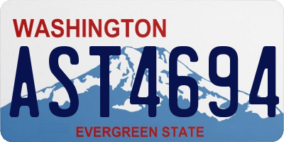 WA license plate AST4694