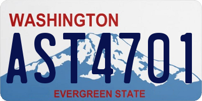 WA license plate AST4701