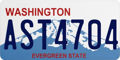WA license plate AST4704