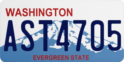 WA license plate AST4705