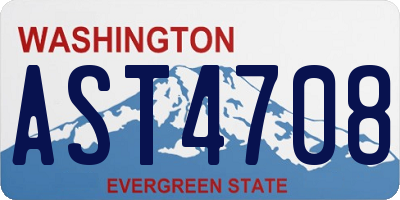 WA license plate AST4708