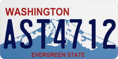 WA license plate AST4712