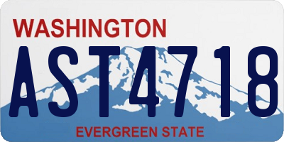 WA license plate AST4718