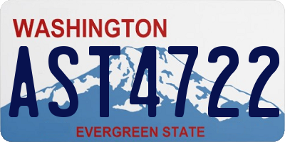 WA license plate AST4722