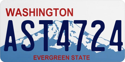 WA license plate AST4724