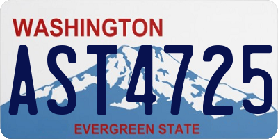 WA license plate AST4725
