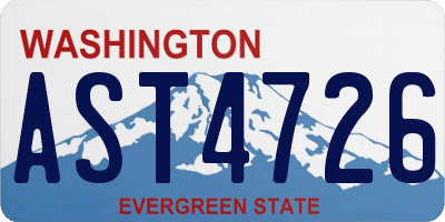 WA license plate AST4726