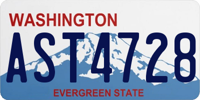 WA license plate AST4728