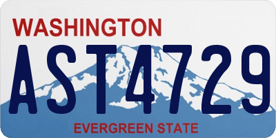 WA license plate AST4729