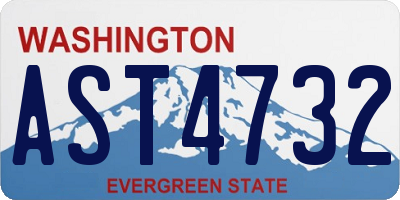 WA license plate AST4732