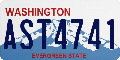 WA license plate AST4741