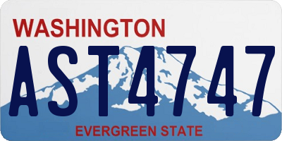 WA license plate AST4747