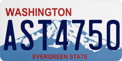 WA license plate AST4750