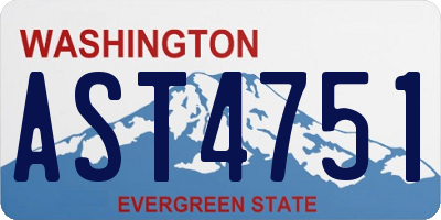 WA license plate AST4751