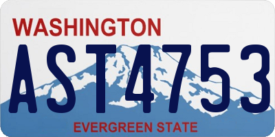 WA license plate AST4753