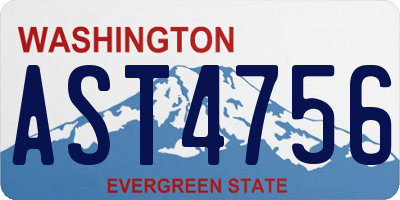 WA license plate AST4756