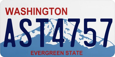 WA license plate AST4757