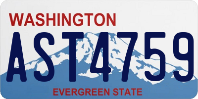 WA license plate AST4759