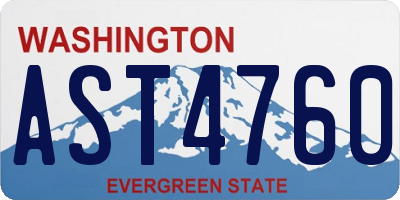 WA license plate AST4760