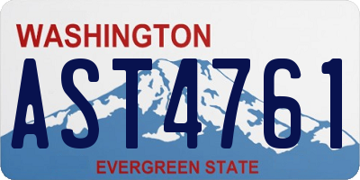 WA license plate AST4761