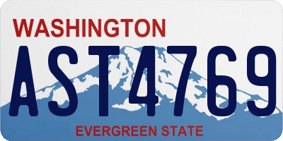 WA license plate AST4769