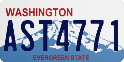 WA license plate AST4771
