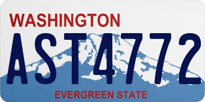 WA license plate AST4772