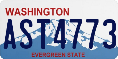 WA license plate AST4773