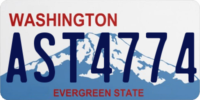 WA license plate AST4774