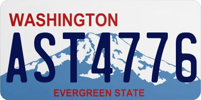 WA license plate AST4776