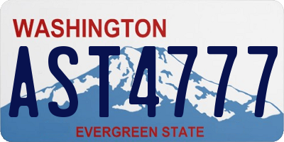 WA license plate AST4777