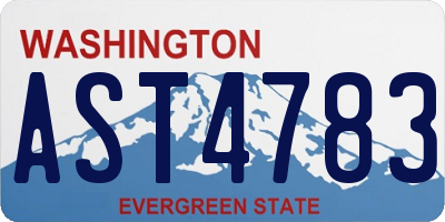 WA license plate AST4783