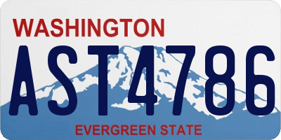 WA license plate AST4786