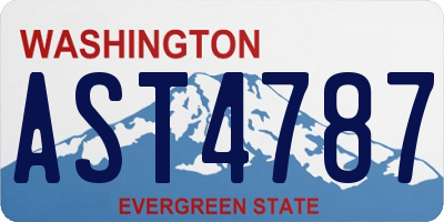 WA license plate AST4787