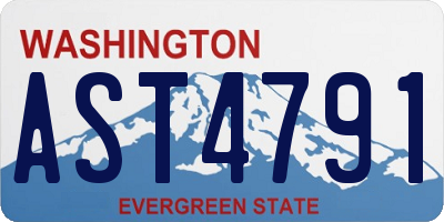 WA license plate AST4791