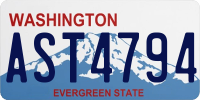 WA license plate AST4794