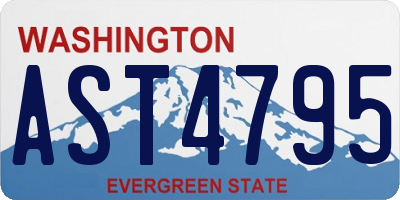 WA license plate AST4795