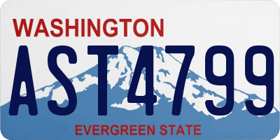 WA license plate AST4799