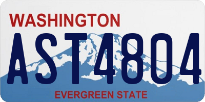 WA license plate AST4804