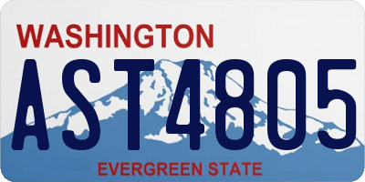 WA license plate AST4805