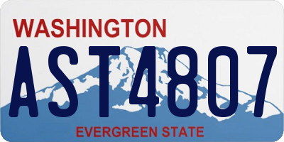 WA license plate AST4807