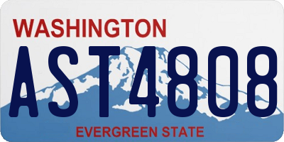 WA license plate AST4808