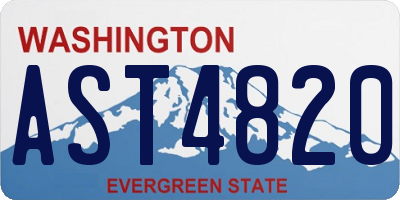 WA license plate AST4820