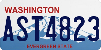 WA license plate AST4823