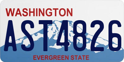 WA license plate AST4826