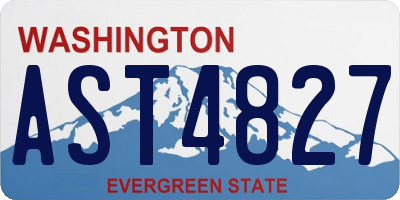 WA license plate AST4827