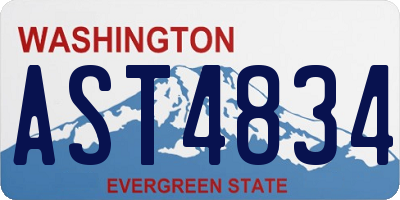 WA license plate AST4834